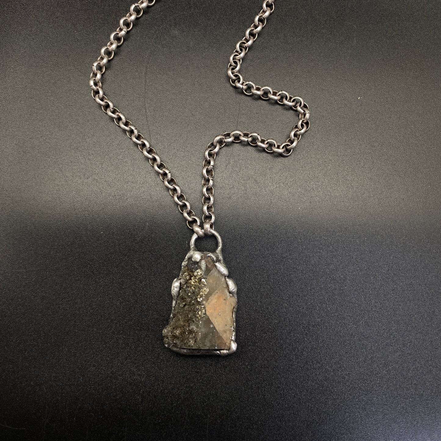 Facet ~ Small Fluorite Necklace With Pyrite