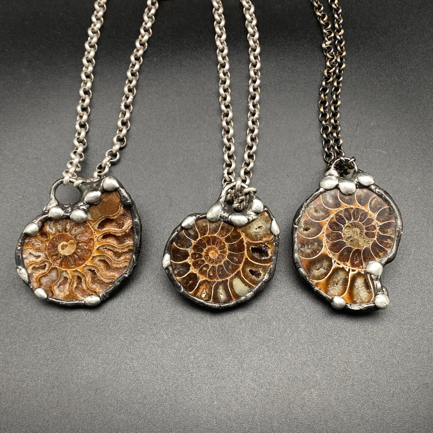 Fibonacci ~ Small Fossil Ammonite Necklace