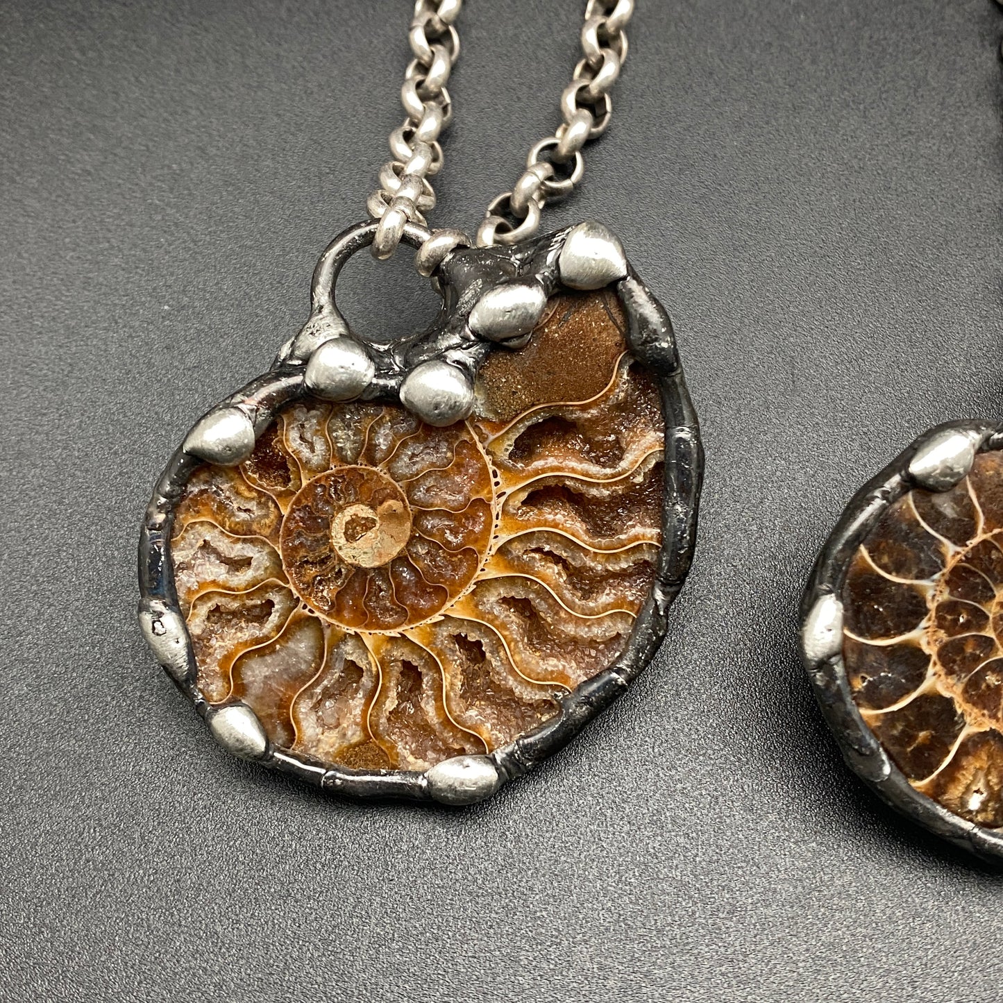 Fibonacci ~ Small Fossil Ammonite Necklace