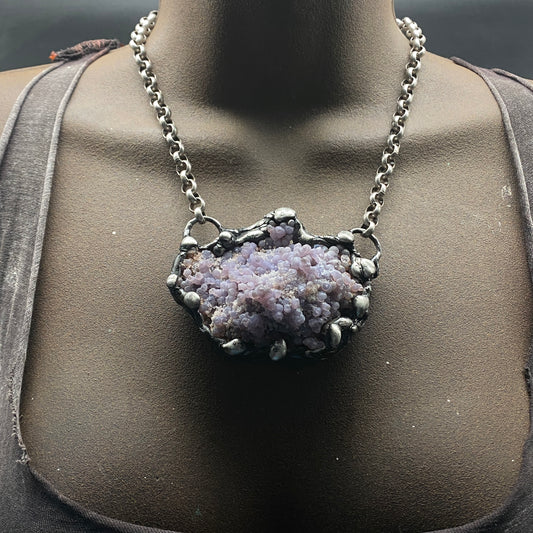 Juice ~ Purple Grape Agate Cluster Necklace