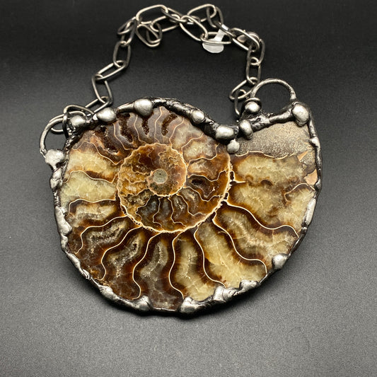 Fibonacci ~ XL Fossil Ammonite Necklace