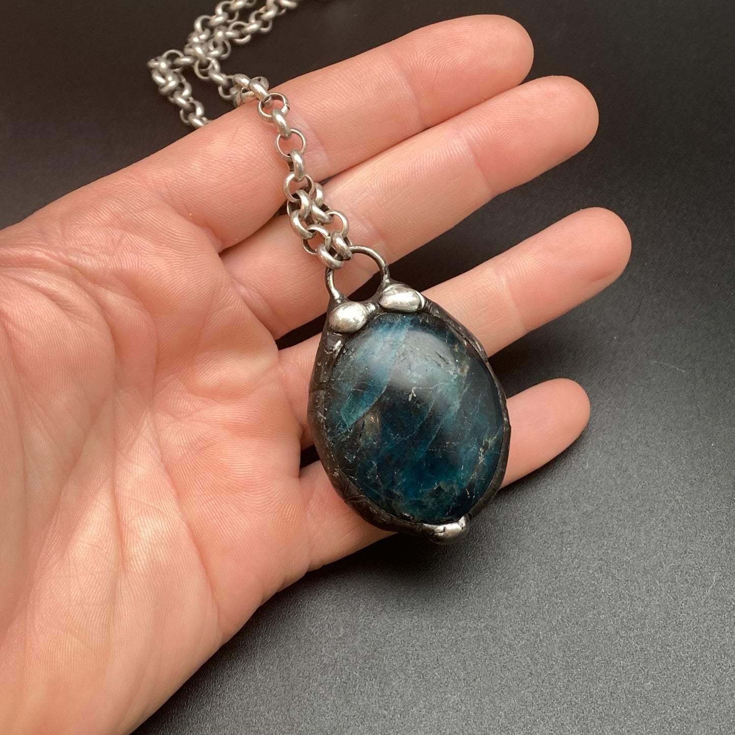Seer ~ Blue Apatite Talisman Necklace