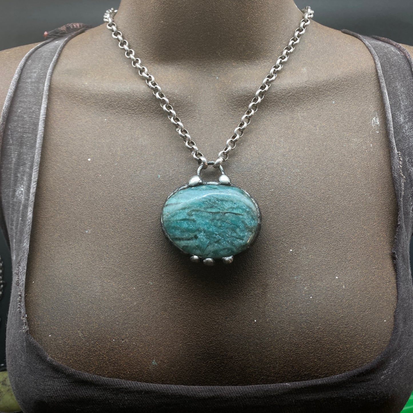 Shield ~ Amazonite Talisman Necklace