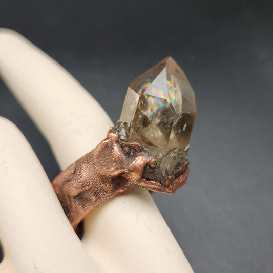 Dreamer ~ Congo Citrine Point Statement Ring