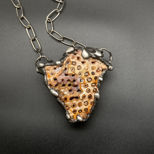 Extinction ~ Agatized Coral Matrix Necklace ~ Florida