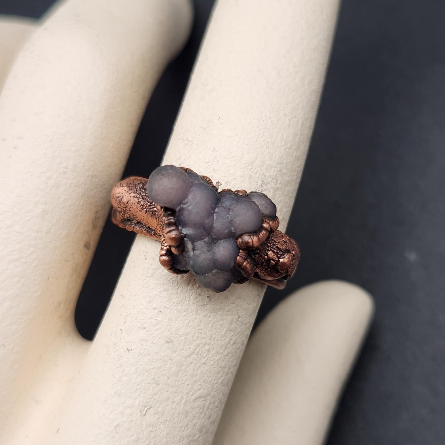 Plume ~ Grape Agate Ring