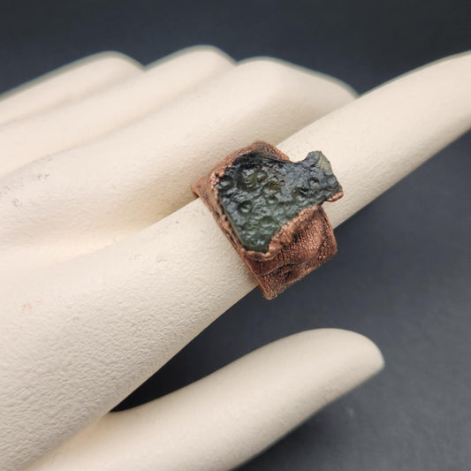 Origins ~ Moldavite Statement Ring