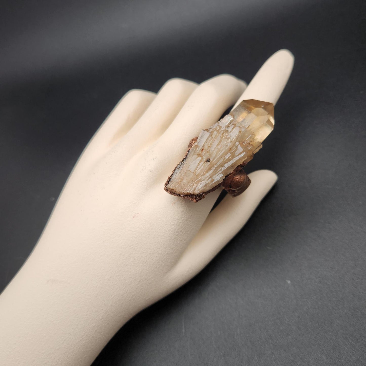 Castle For A Dreamer ~ Kundalini Citrine Point Statement Ring XL