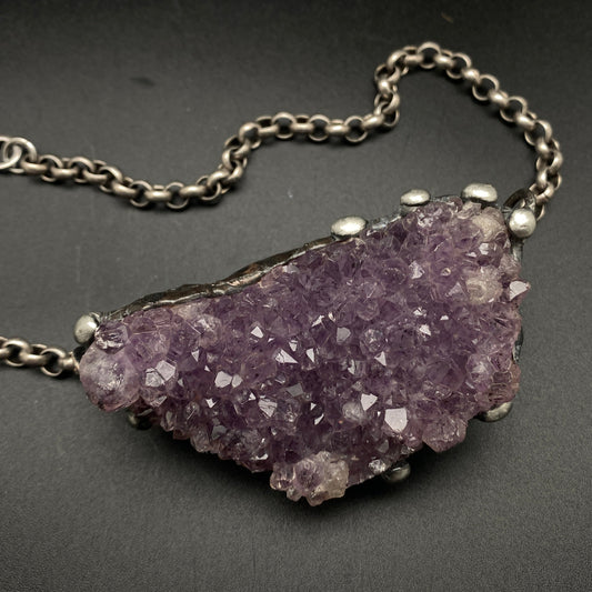 Viento ~ Amethyst Druzy Crystal Necklace