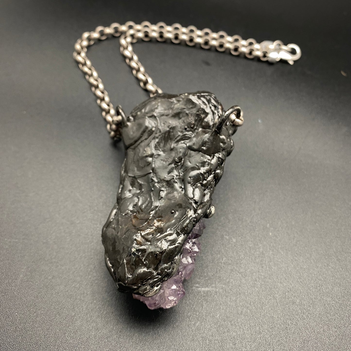 Sideshow ~ Amethyst Druzy Crystal Necklace