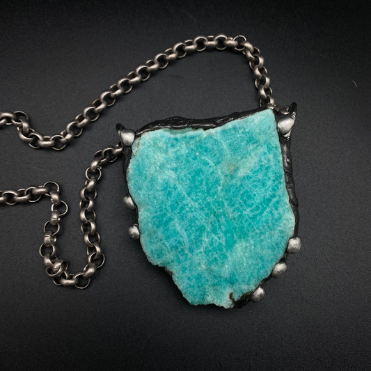 Iceberg ~ Large Amazonite Slab Necklace