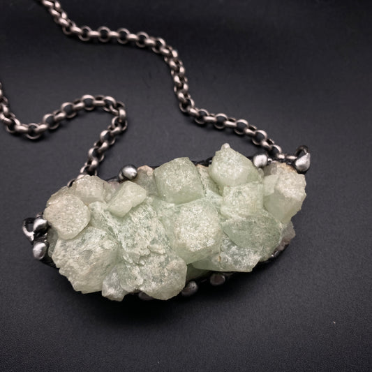 Gumdrops~ Green Apophylite Cluster Necklace