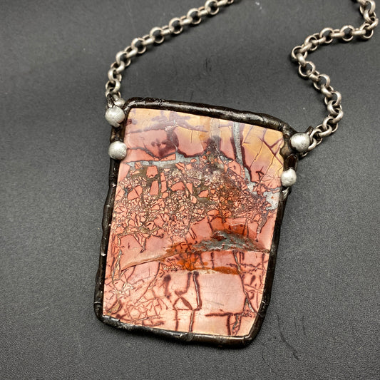 Desert Walk ~ Landscape Style Jasper Necklace ~ Reversible