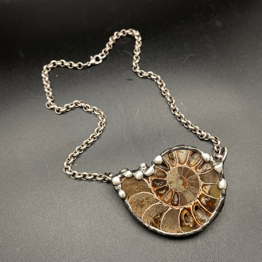 Fibonacci ~ Fossil Ammonite Necklace