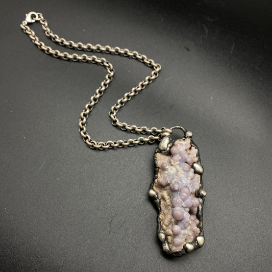 Juice ~ Purple Grape Agate Cluster Necklace