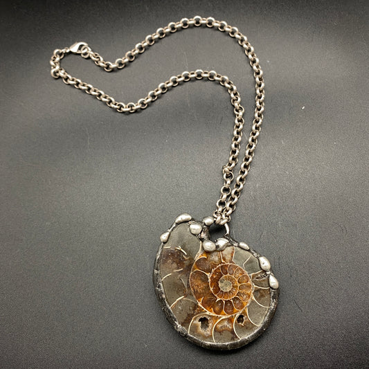 Fibonacci ~ Fossil Ammonite Necklace