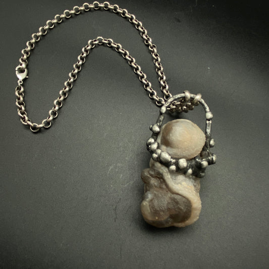 Earth Bear ~ Chalcedony Necklace