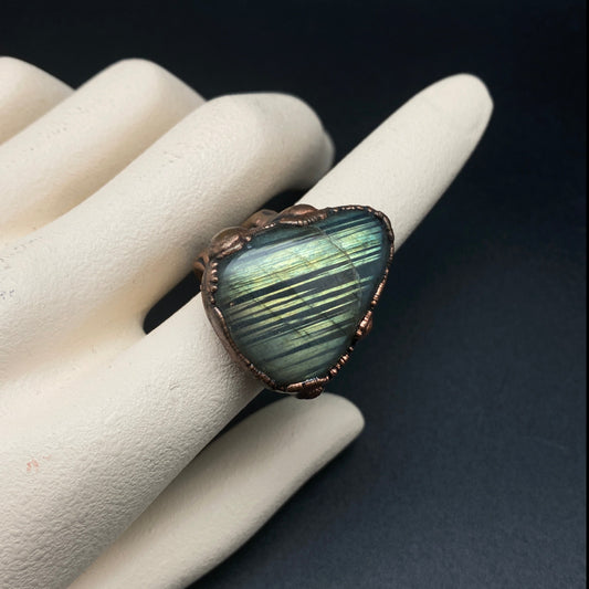 Aurora ~ Labradorite Statement Ring