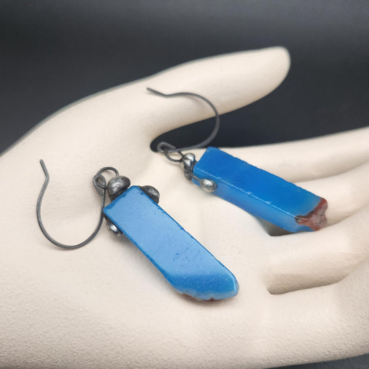 Blu ~ Blue Agate Earrings