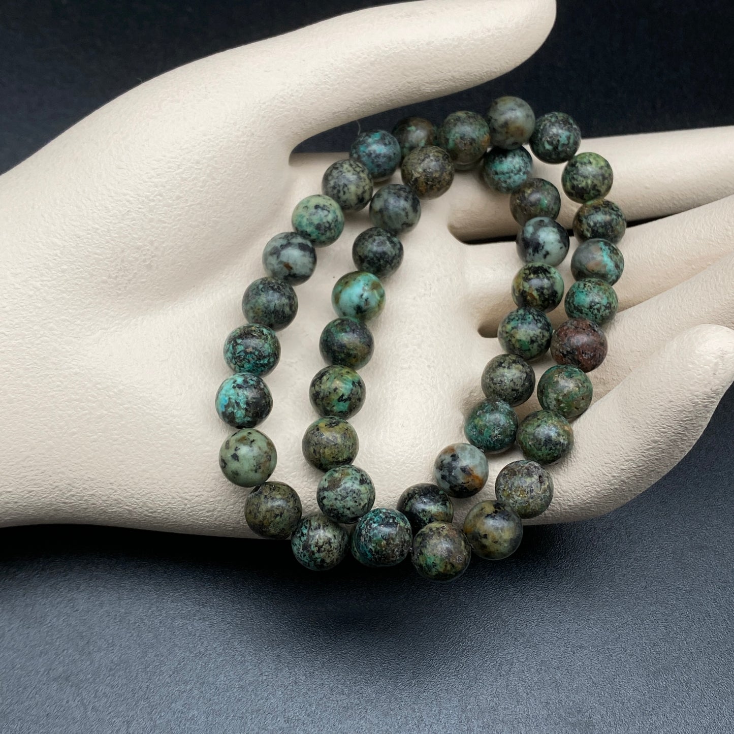 ZZ Bracelet ~ 8mm African Turquoise Jasper~ Beaded Bracelet ~ Stretchy