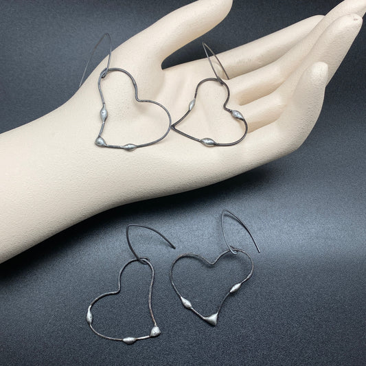 Open Heart  ~ Soldered Lightweight Heart Earrings