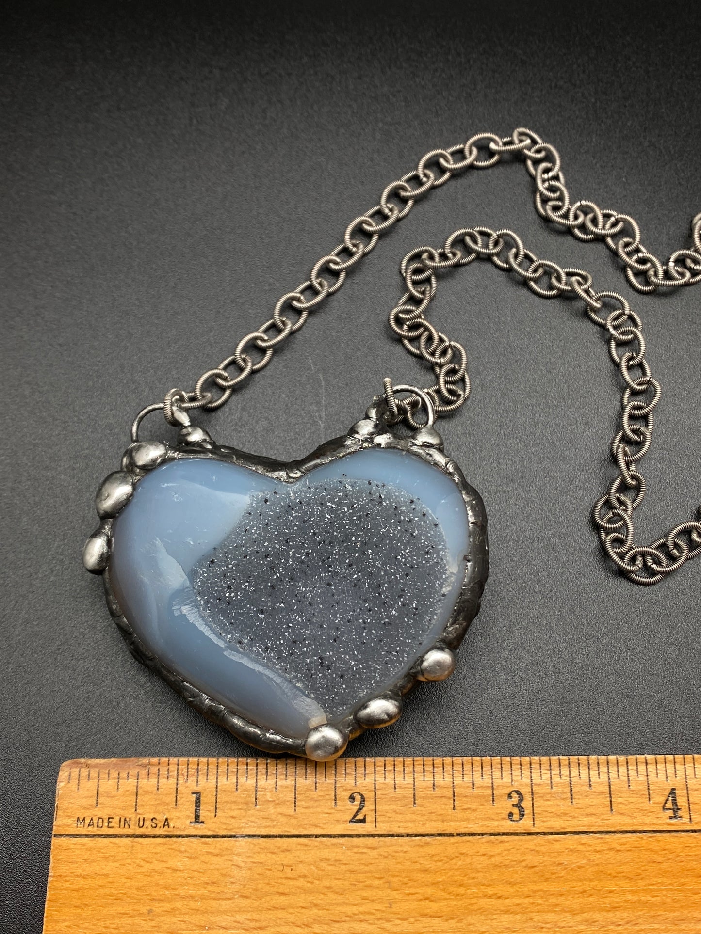 Trust ~ Sparkle Agate Heart Necklace