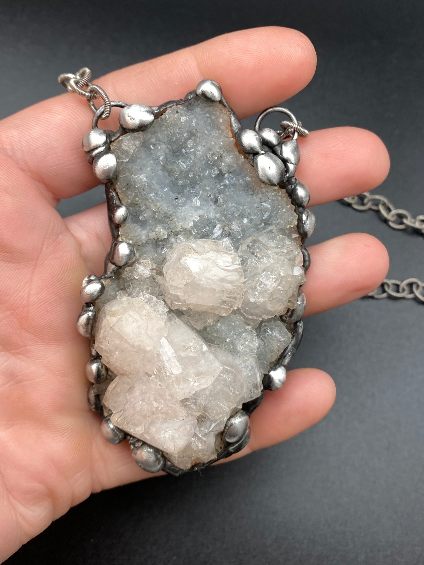 In The Clouds ~ Chalcedony & Apophylite Necklace