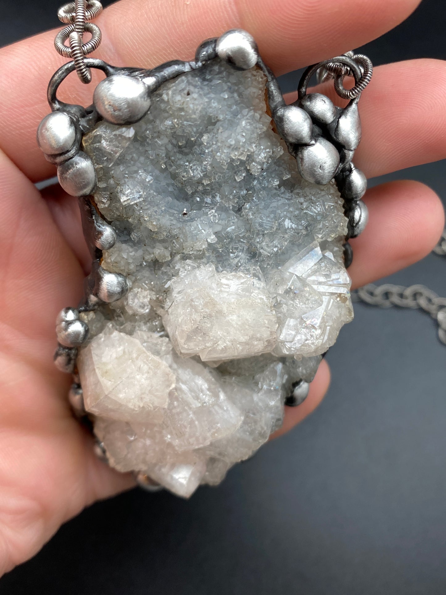 In The Clouds ~ Chalcedony & Apophylite Necklace