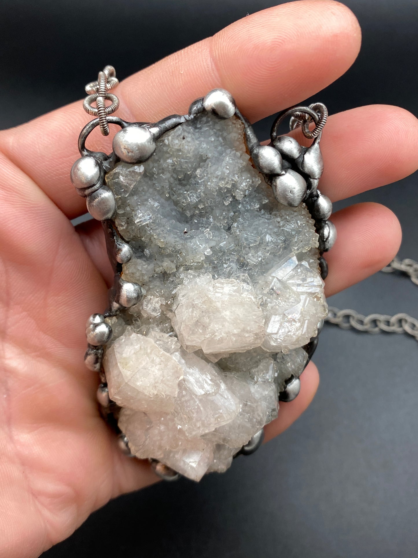 In The Clouds ~ Chalcedony & Apophylite Necklace