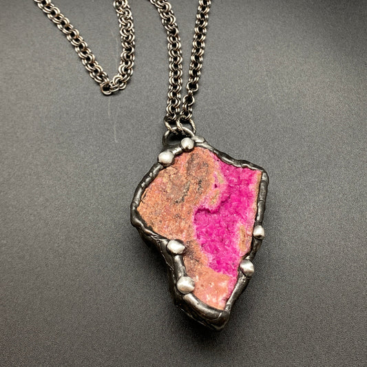 Collective ~ Cobalto Calcite In Matrix ~ Fuscia Pink Calcite Sparkly Crystal Druzy