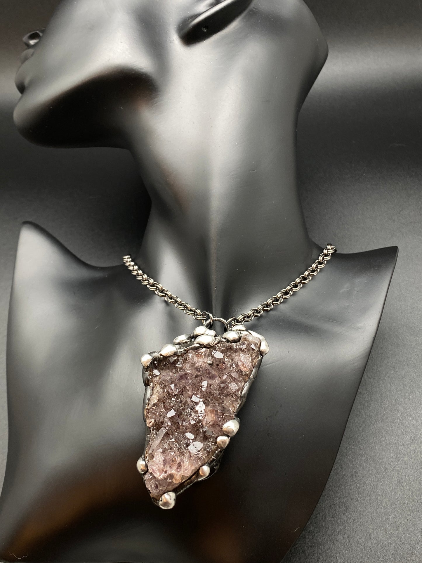 Royals ~ Amethyst Cluster Crystal Necklace