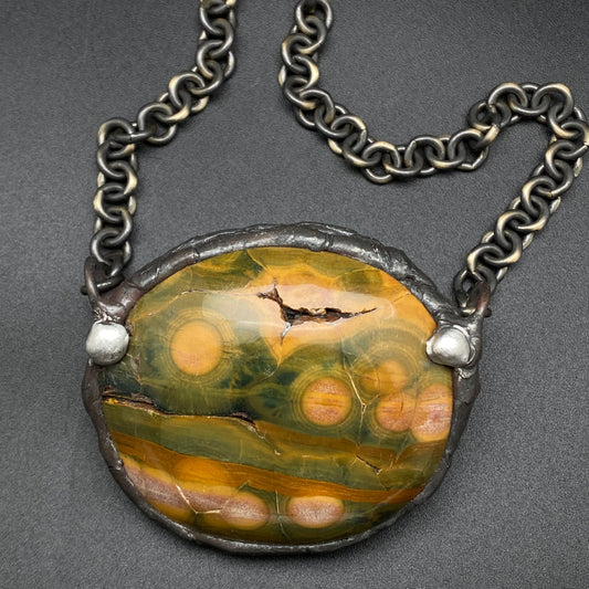 Planetary ~ Exquisite Jasper Necklace ~ Spots & Stripes ~ Reversible