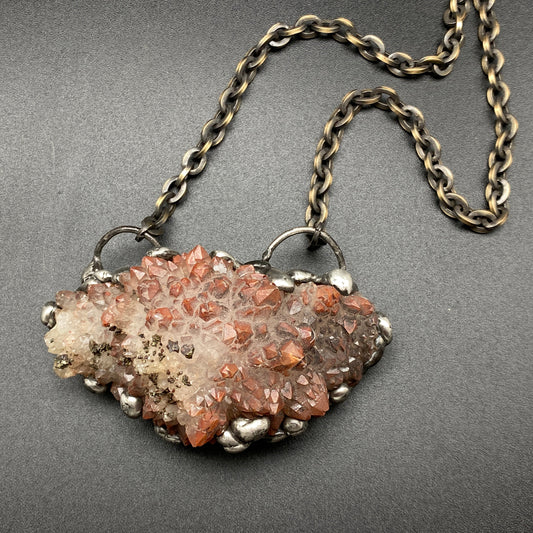 Burst ~ Hematoid Quartz  ~ Statement Red Quartz Necklace