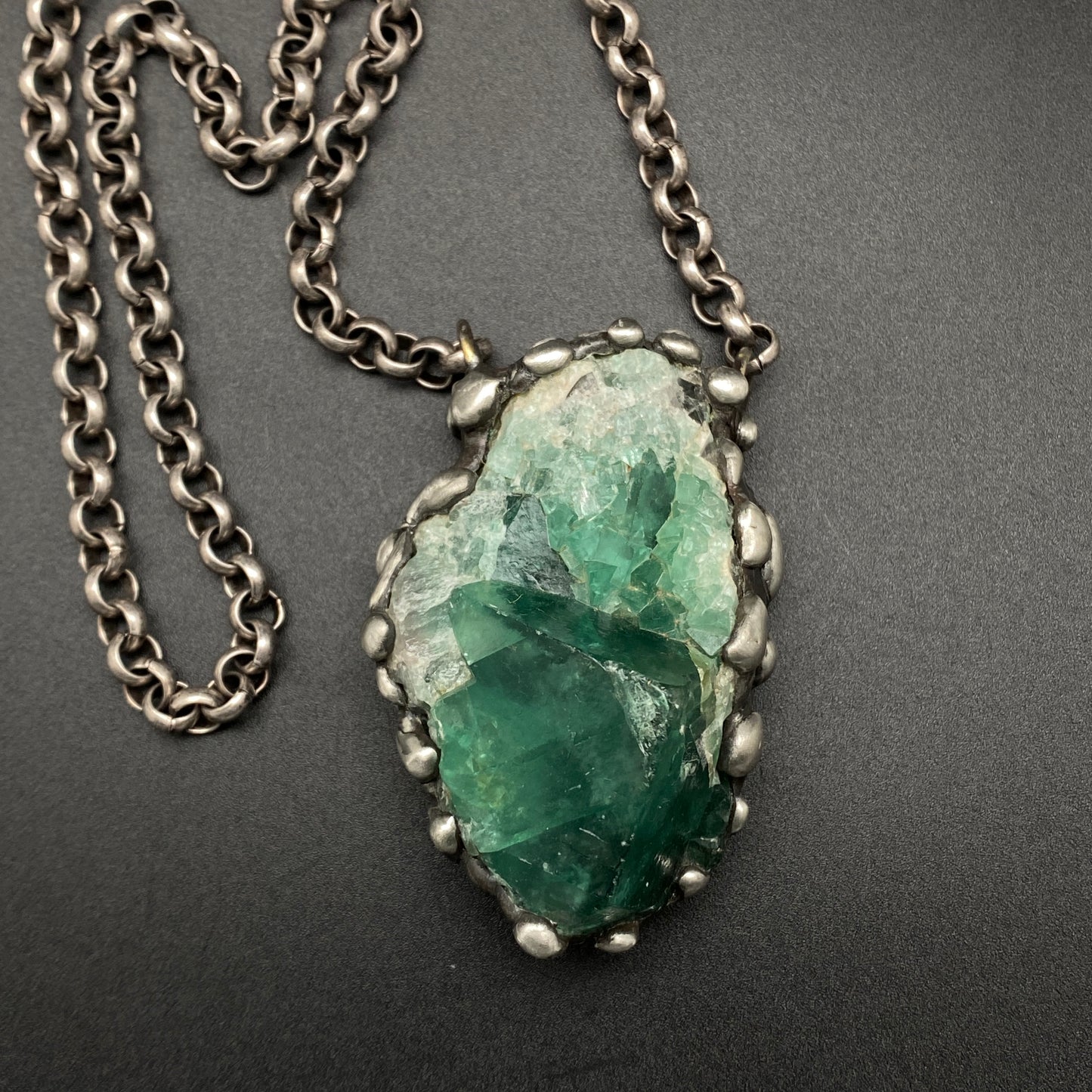 Jewel ~ Dark Green Fluorite Necklace