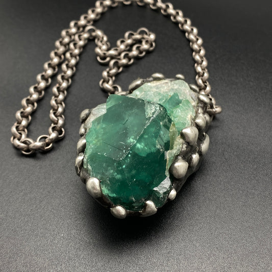 Jewel ~ Dark Green Fluorite Necklace