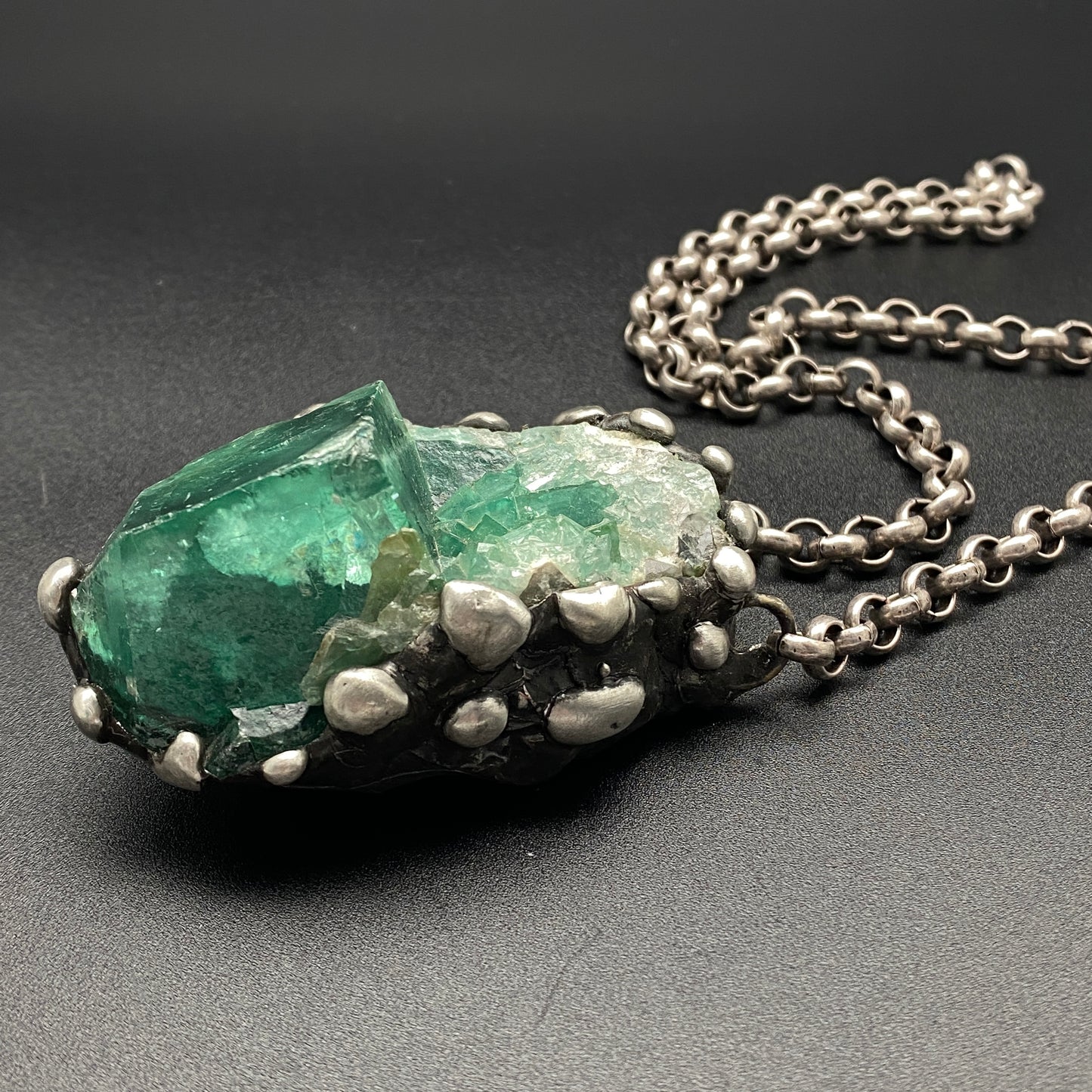 Jewel ~ Dark Green Fluorite Necklace