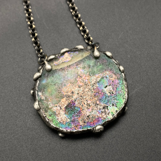 Trade ~ Ancient Roman Glass Disc Necklace