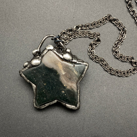 Star Stuff ~ Moss Agate Necklace Star
